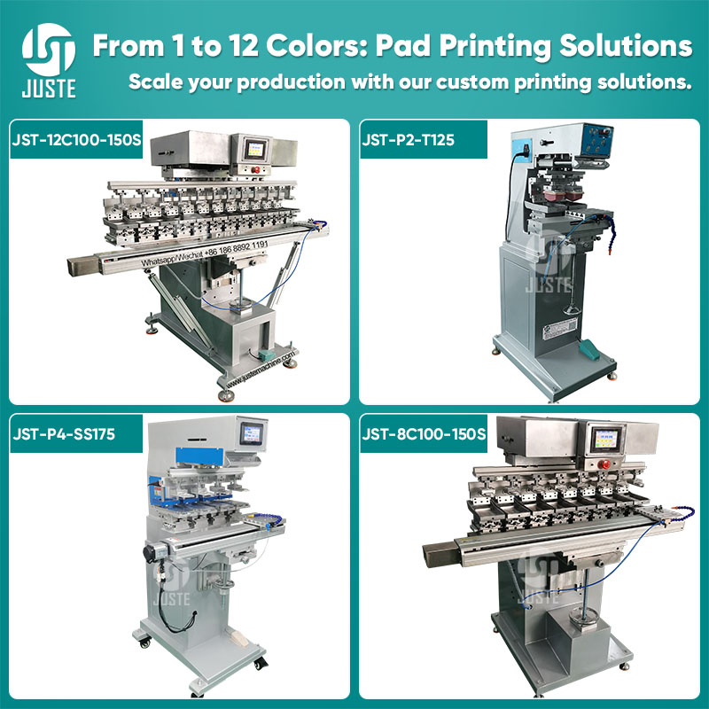 UV Curing Ink Pad Printer 6 Color Round Work Table Single Aluminium Digital Pad Printing Machine for Substrate Skateboard Wheel
