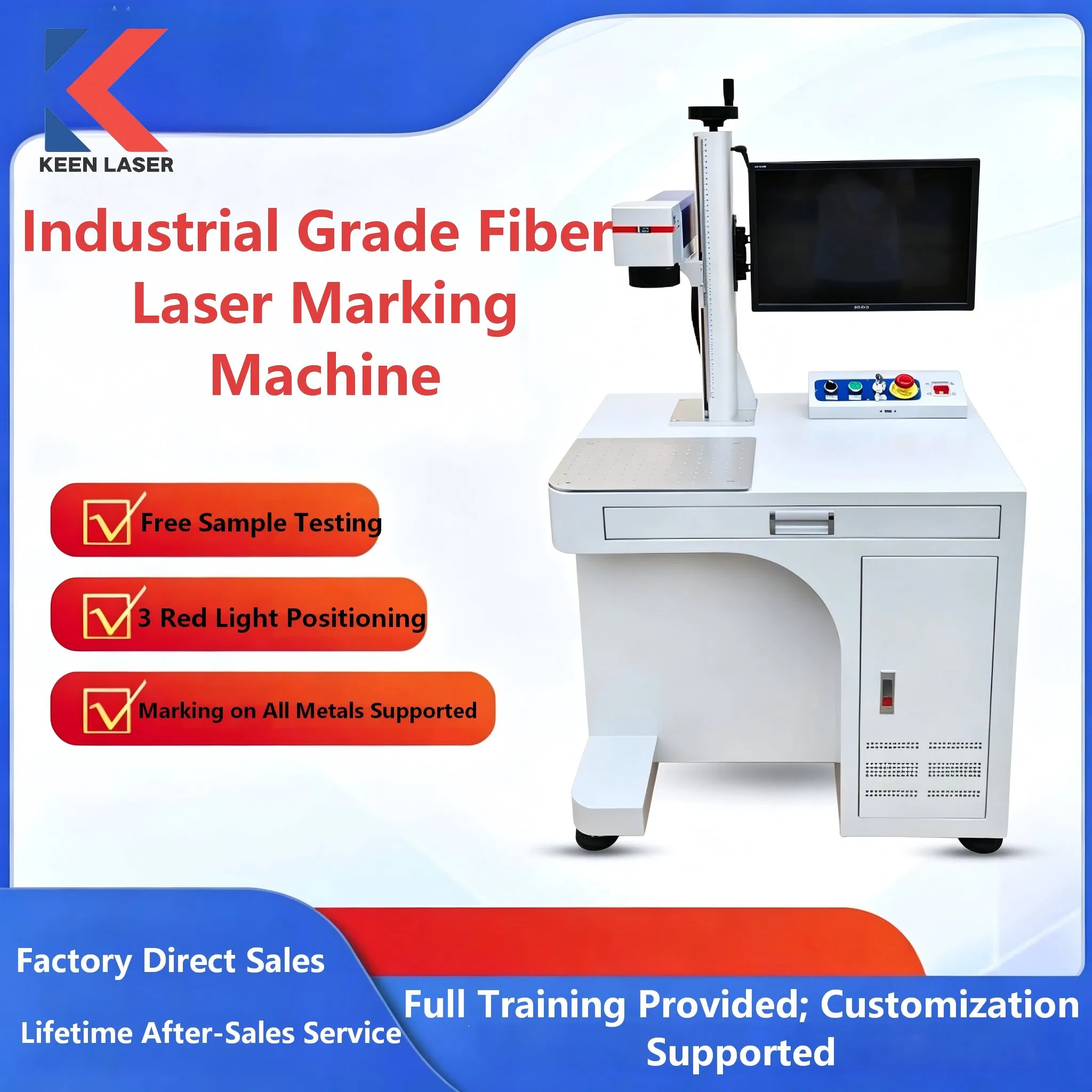 Desktop Cabinet Industrial 3D Printing Machine Engraver CNC Metal/Gold/Sliver/Stainless /Brass/Aluminum/Steel/Iron Deep Engraving Fiber Laser Marking Machine