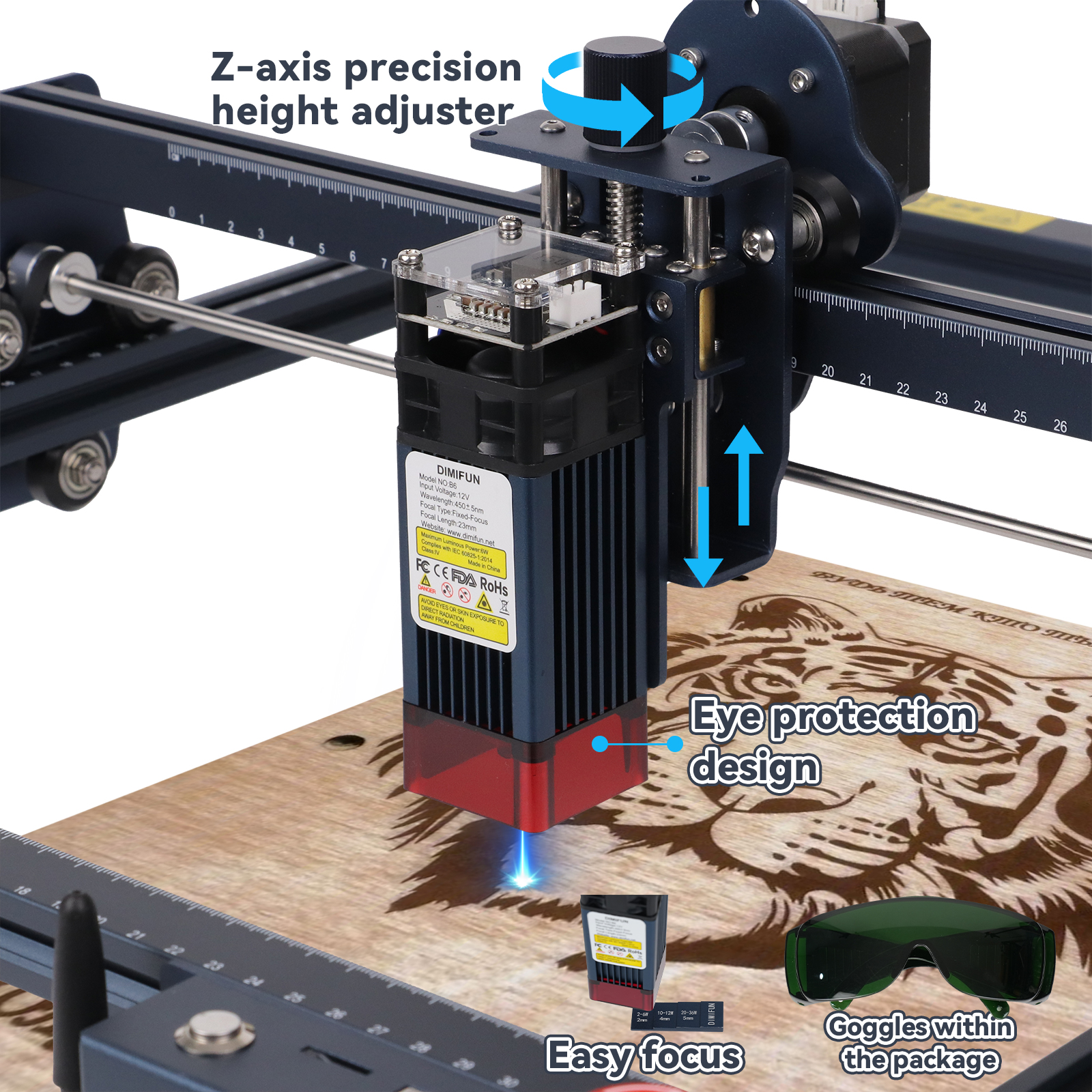 Small Multi-functional Automatic 3D CNC Desktop Laser Engraving Machine for Wood Stone Rubber DIY Household Use