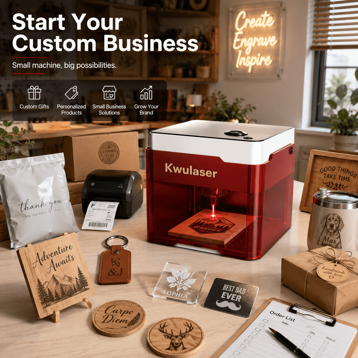 New Mini Laser Engraving Machines Desktop Logo Printer Engraver for Leather Paper Plastic