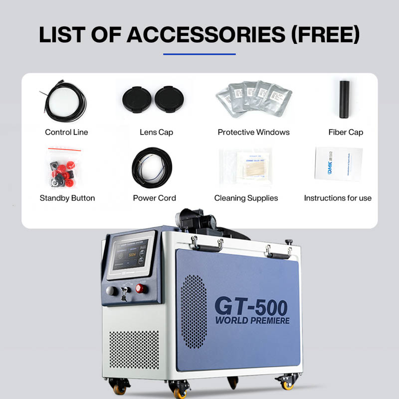 Dmk Portable Pulse Fiber Laser Cleaning Machine Gt-500 CE Certified Air Cooling 500W for Metal Stainless Rust &amp; Paint Removal Surface Treatment &amp; Oil Removal