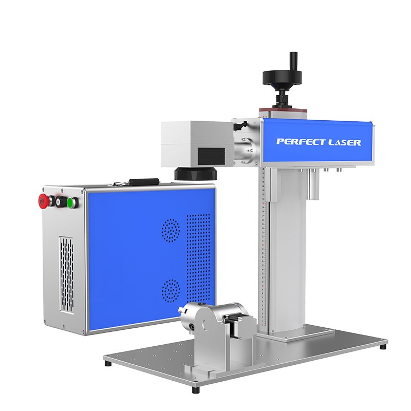 Perfect Laser - Jewelry Laser Engraving Machine 50W Fiber Laser With Rotary For Wedding Ring Inside Outside Marking