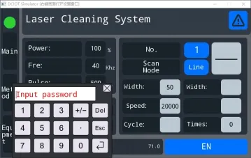 Control Panel Interface Screen