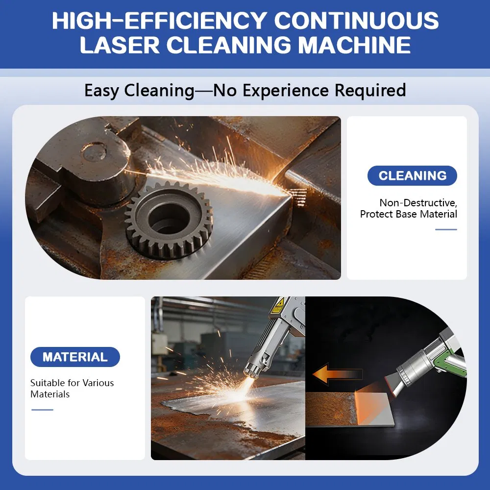 CE Certificated Portable 1500W 2000W 3kw 6kw 6000W Raycus Fiber Laser Stripping Cleaning Machine for Metal Paint Coating Rust Removal