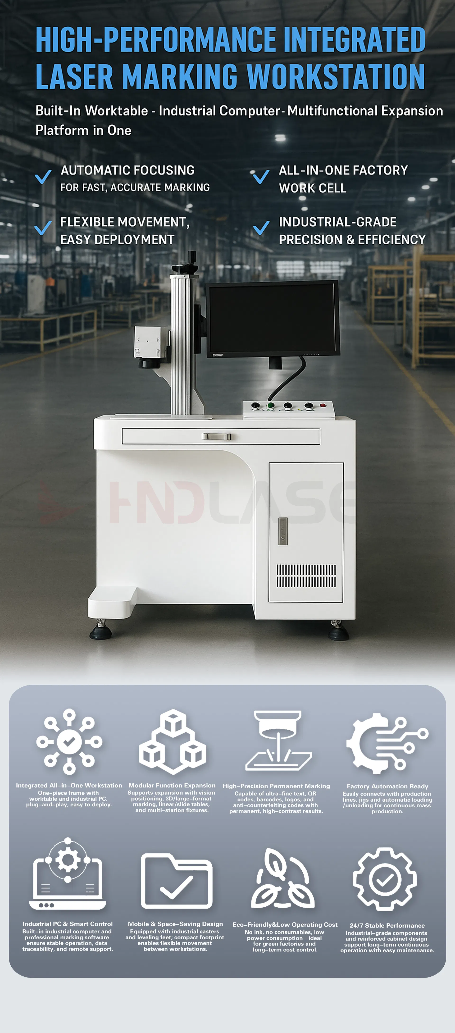 50W 100W 200W Portable 3D Logo Marker Engraver CNC Galvo Fiber Laser Marking Engraving Coding Ecthing Machine Price for Gold Metal Stone Glass Aluminum Jewelry
