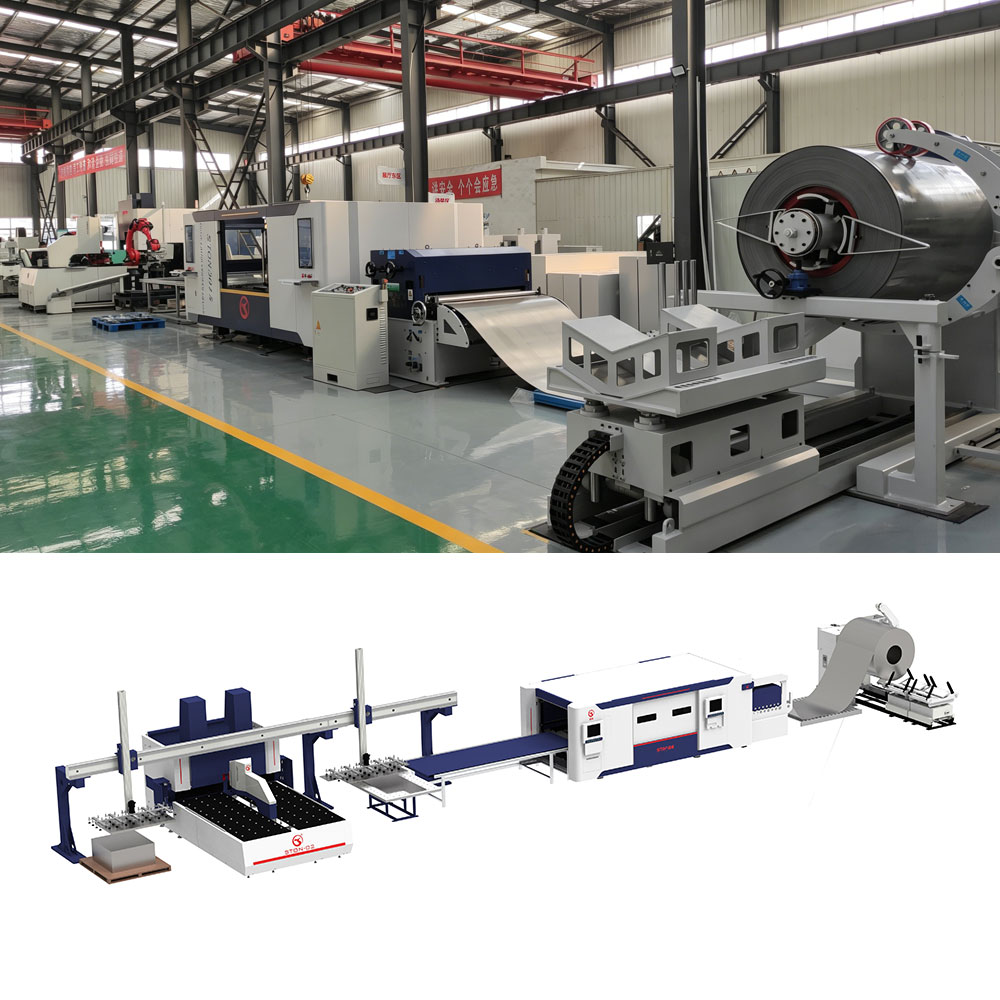 Automated Line Robotic Loading Uncoiling Leveling Laser Cutting Bending Welding Sheet Metal Fabrication STON Brand 380V