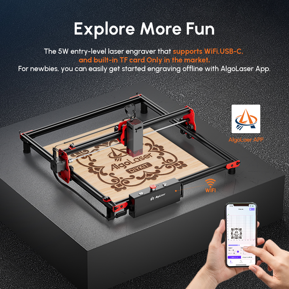 Engraver Cutter Desktop Stamp Making Wood Aluminum Leather Wallets Plastic Acrylic Laser Cutting Engraving Machine