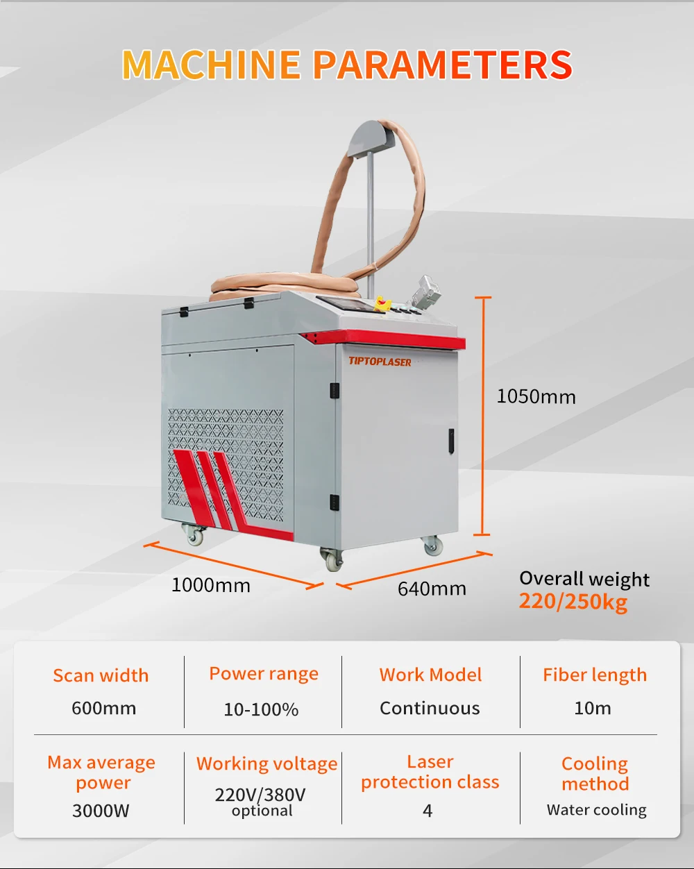 Water-cooling laser cleaning machine