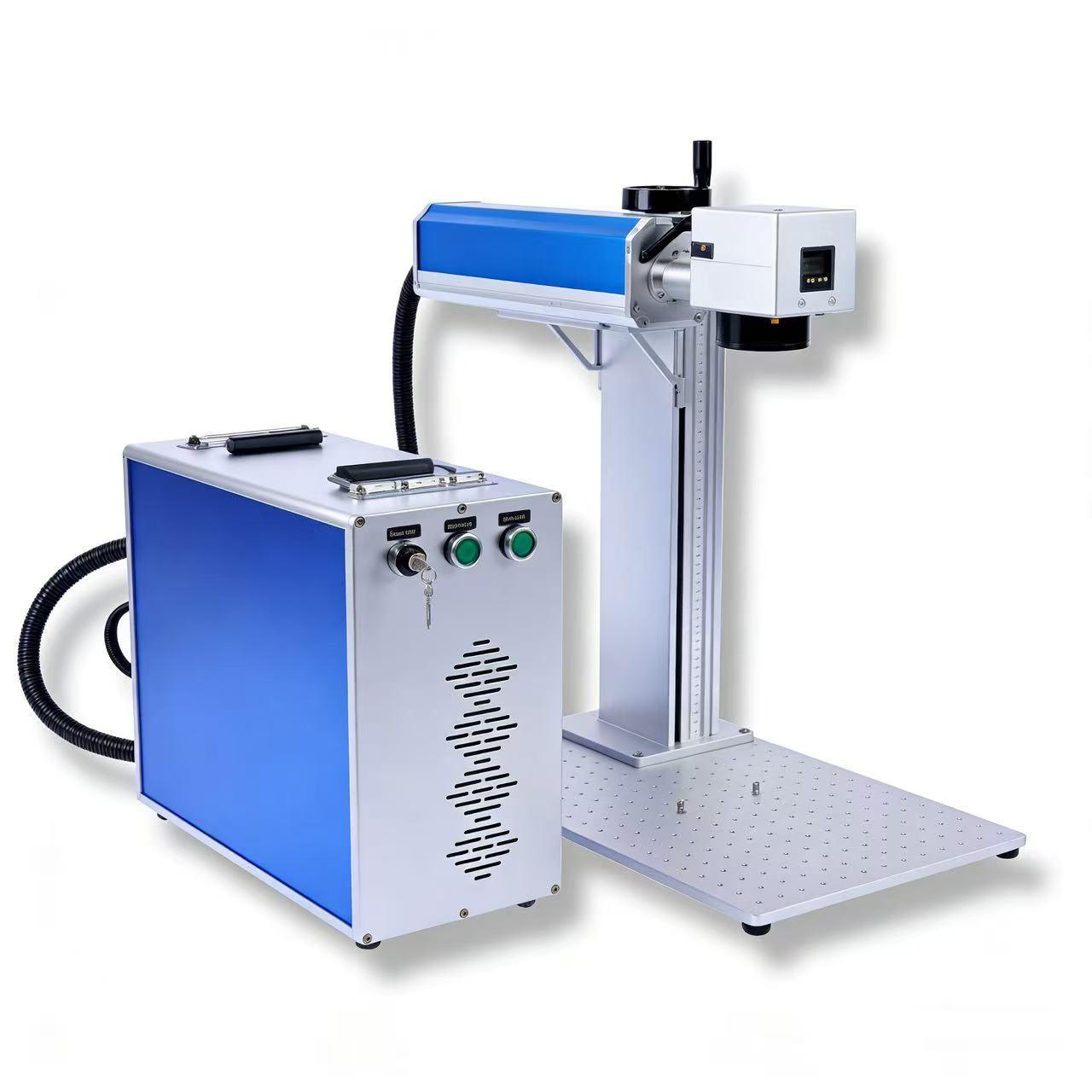 30W Digital Desktop Fiber Laser Marking Machine for Metal Engraving Supporting DXF/AI/PLT/BMP Formats