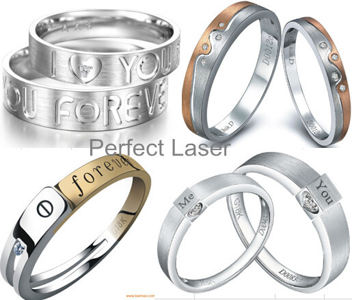 Perfect Laser - Jewelry Laser Engraving Machine 50W Fiber Laser With Rotary For Wedding Ring Inside Outside Marking
