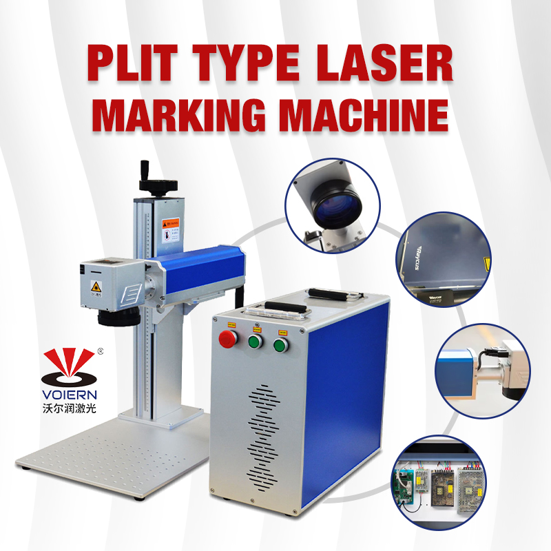 New Portable 30W/50W Mopa UV Fiber Laser Machine for Metal Color Printing Stainless Steel EZCAD Control Home Use AI Split Model