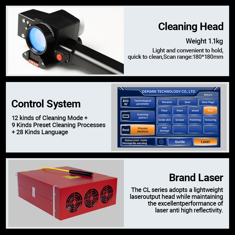Non-destructive Texturing Polishing Pulse Laser Cleaning Machine 100w 200w Customized Laser Source