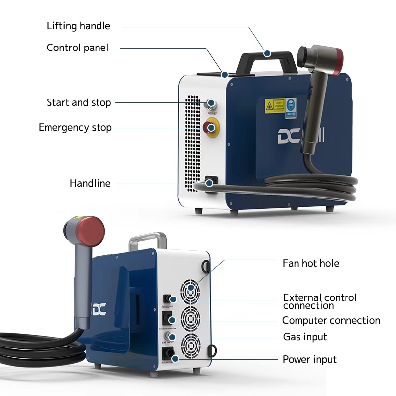 Portable Handle Pulse JPT Laser Rust Removal Cleaner 50w 100w 200w 300w Laser Cleaning Machine for Wood Metal