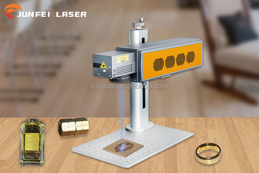 JUNFEI Desktop Lightburn Jpt Mopa M7 20w 30w Mopa Fiber Laser Color Marking Engraving Machine Logo on Metal Plastic Phone Cases