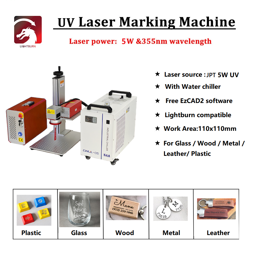 JPT/Huaray UV Laser Marking Machine 3W/5W/10W /15W Precision Marking For Glass Bottles Plastic Wood