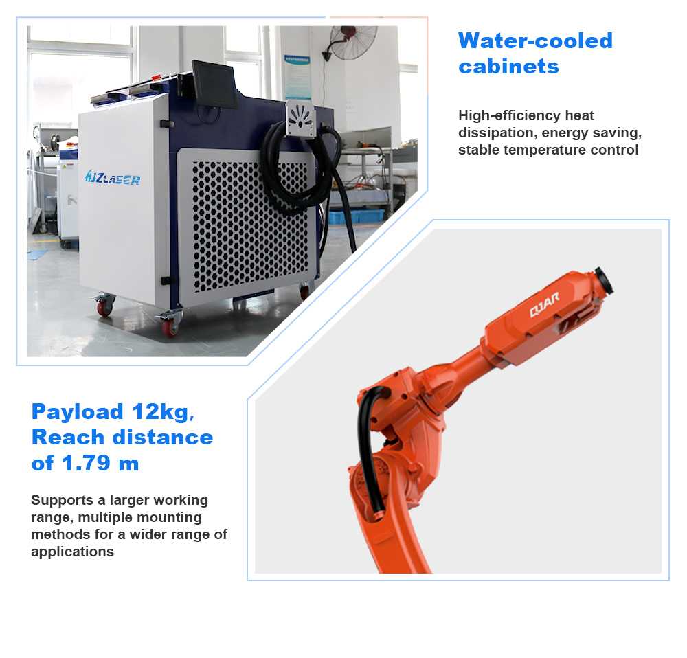 3000W Fiber Laser Welding Robot Arm 6 Axis Robotic Welding Machine with Seam Tracking System 10-15kg Payload 0.03mm Precision