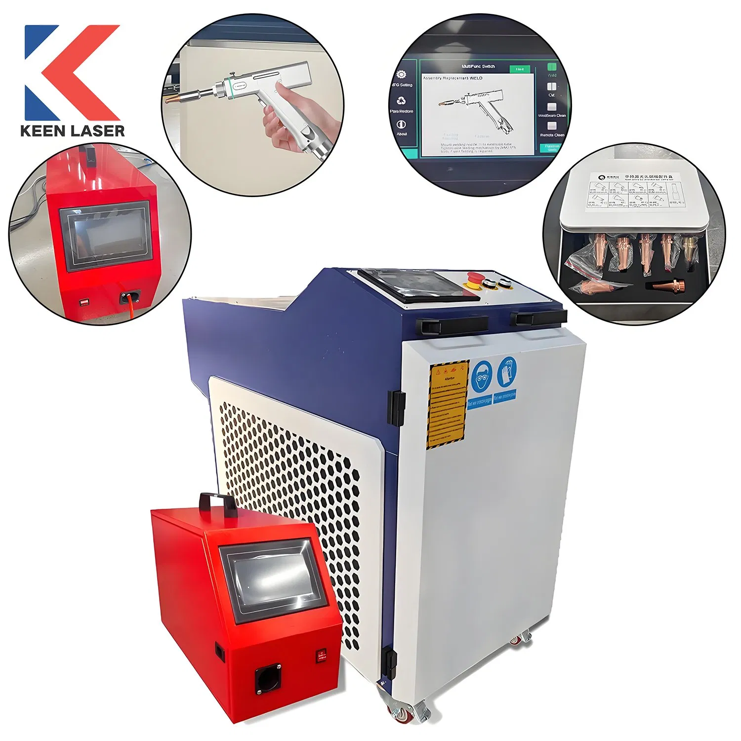 5 In1 Handheld Portable 2000W 3000W Robot Battery Aluminum Metal Stainless Steel Iron Lazer Welder Mould Cleaner Fiber Welding Cutting Cleaning Laser Machine