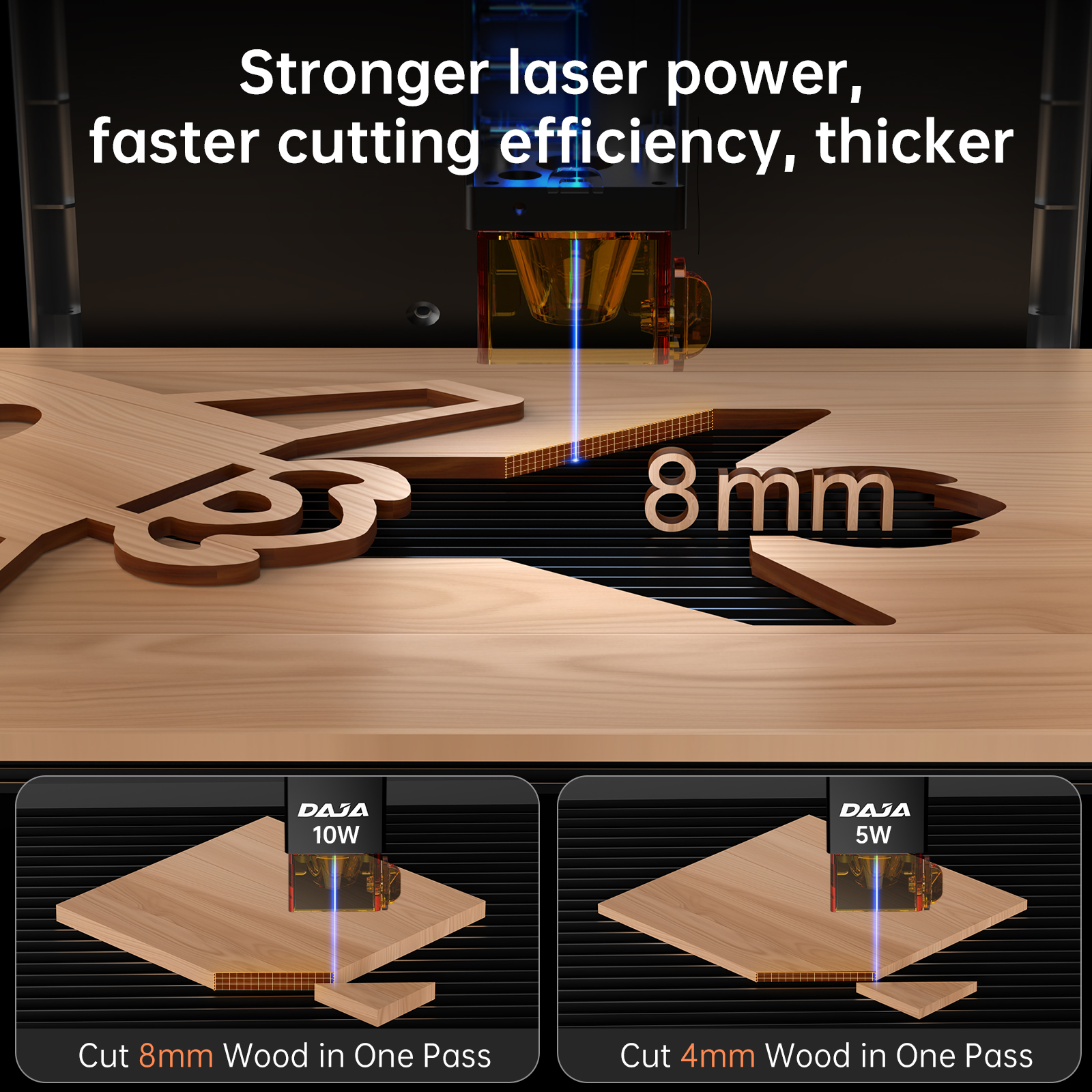 DJ6 Pro Desktop Portable Laser Machine Dual-Beam Blue Red Light for Paper Jewelry Wood Metal Plastic Leather Card Carving