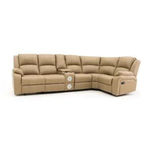 China 9207ML Geeksofa Leather Manual Corner Recliner Sofa with Console