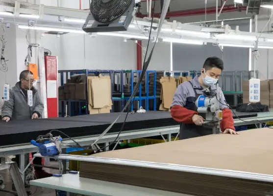 Leather and fabric cover material cutting