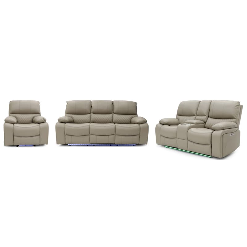 Wholesale 9080PL Geeksofa Leather Power Motion Recliner Sofa Set with Console Factory, Factories