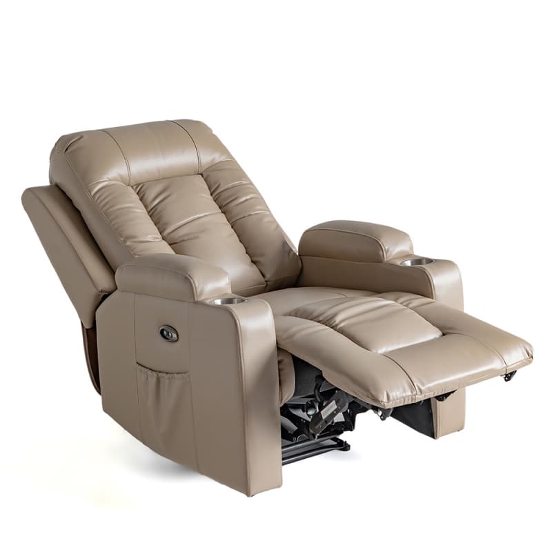 Wholesale 9004PL Geeksofa Leather Power Recliner Chair with Cup Holder Supplier, Pricelist