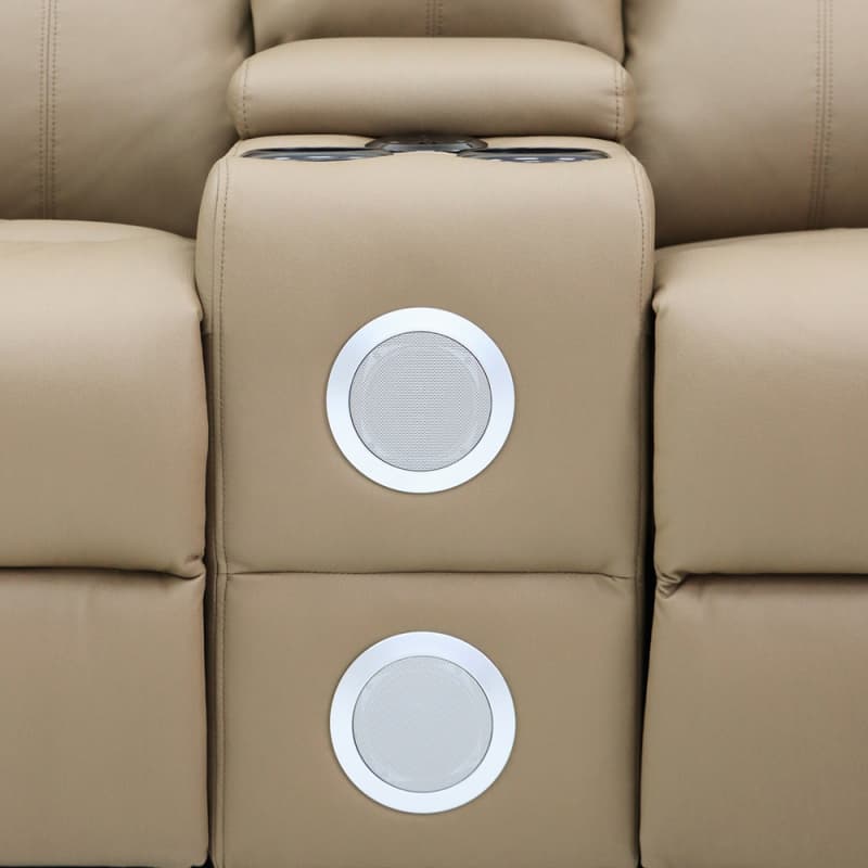 China 9207ML Geeksofa Leather Manual Corner Recliner Sofa with Console & Bluetooth Speaker Pricelist, Quotes