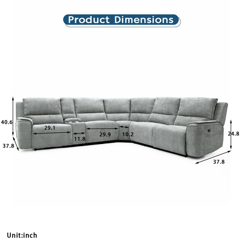 Wholesale 9248PF Geeksofa Fabric Power Corner Recliner Sofa with Console Manufacturers, Pricelist