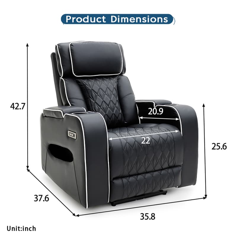 Wholesale 9270PL Geeksofa Leather Power Home Theater Recliner Chair with LED Ambient Light & Armrest Storage & Cup Holder Factory, Quotes