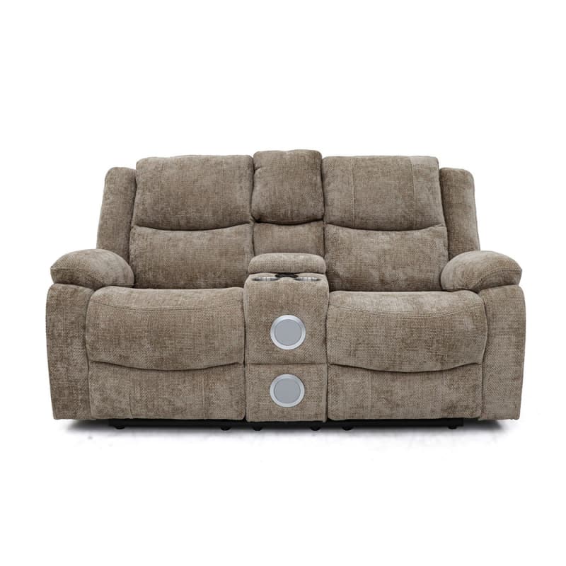 China 9206MF Geeksofa Fabric Manual Motion Recliner Sofa Set with Console & Bluetooth Speaker Manufacturers, Factory