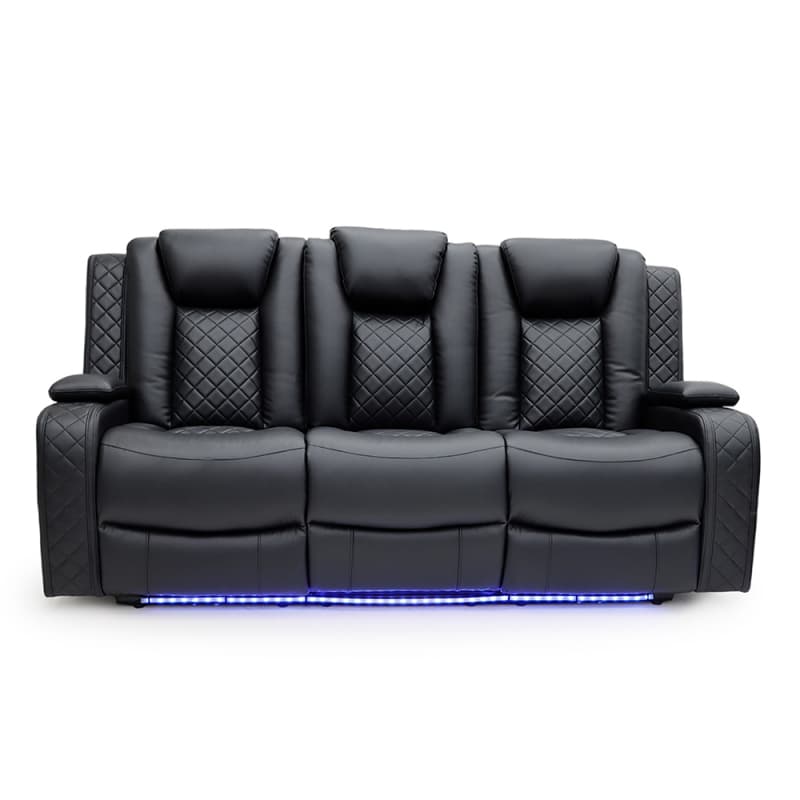 Wholesale 8029PL Geeksofa Home Theater Recliner Seating with Console & Drop Down Table & Bluetooth Speaker Suppliers, Factory