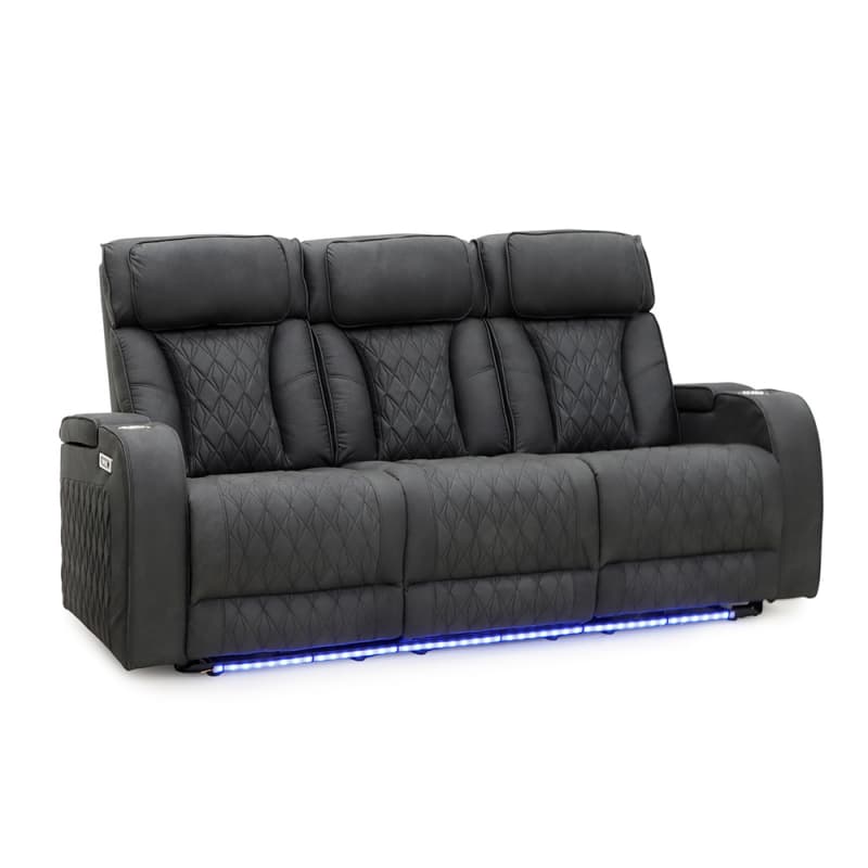 Wholesale 8004PL Geeksofa Leather Power Motion Recliner Sofa Set with LED Ambient Light & Armrest Storage Manufacturers, Factory