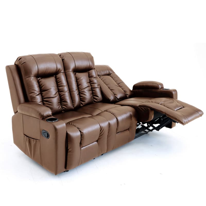 Wholesale 9004ML Geeksofa Leather Manual Motion Recliner Sofa Set with Console Manufacturer, Manufacturers