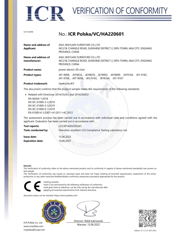CE ICR Polska Certificate