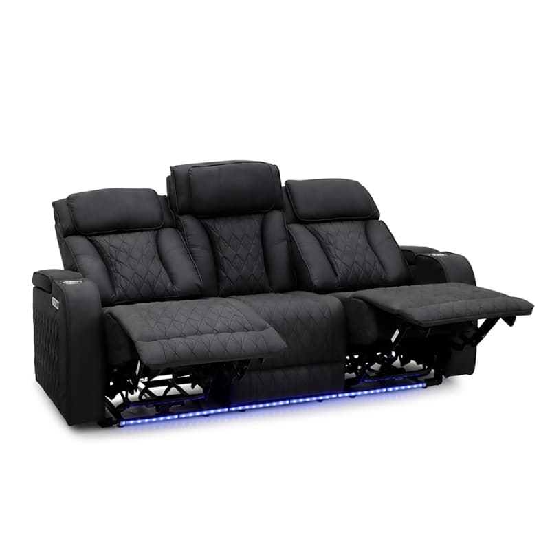 Wholesale 8004PL Geeksofa Leather Power Motion Recliner Sofa Set with LED Ambient Light & Armrest Storage Manufacturers, Factory