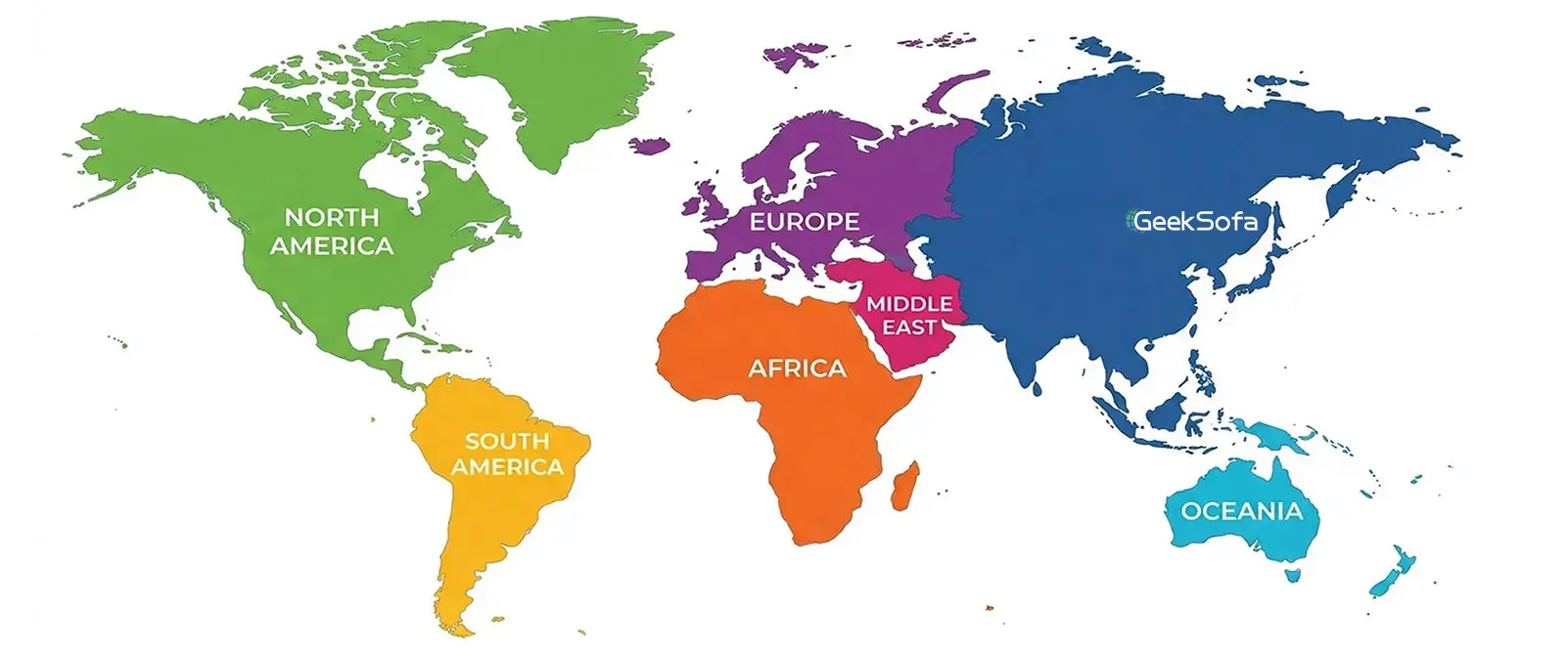 World map of Geeksofa export markets