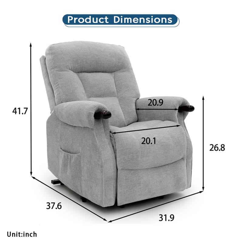 Wholesale 9177DF Geeksofa Dual Motor Power Medical Lift Recliner Chair with Solid Wood Handrail Supplier, Factories