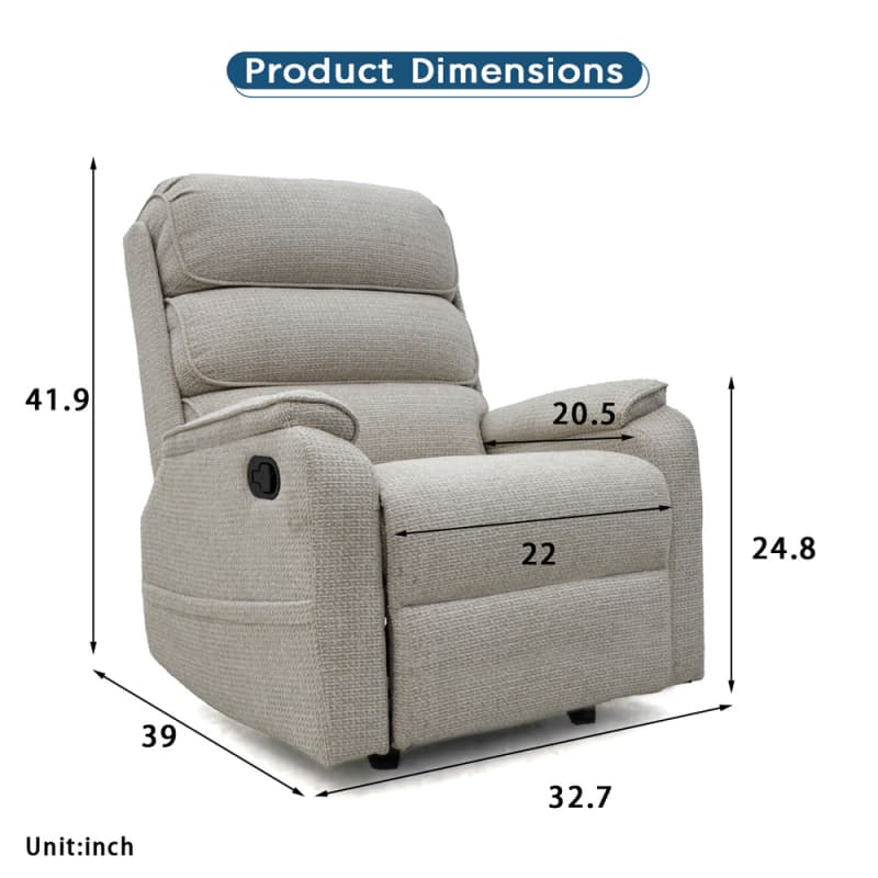 China 9164MF Geeksofa Fabric Manual Recliner Chair Manufacturers, Quotes