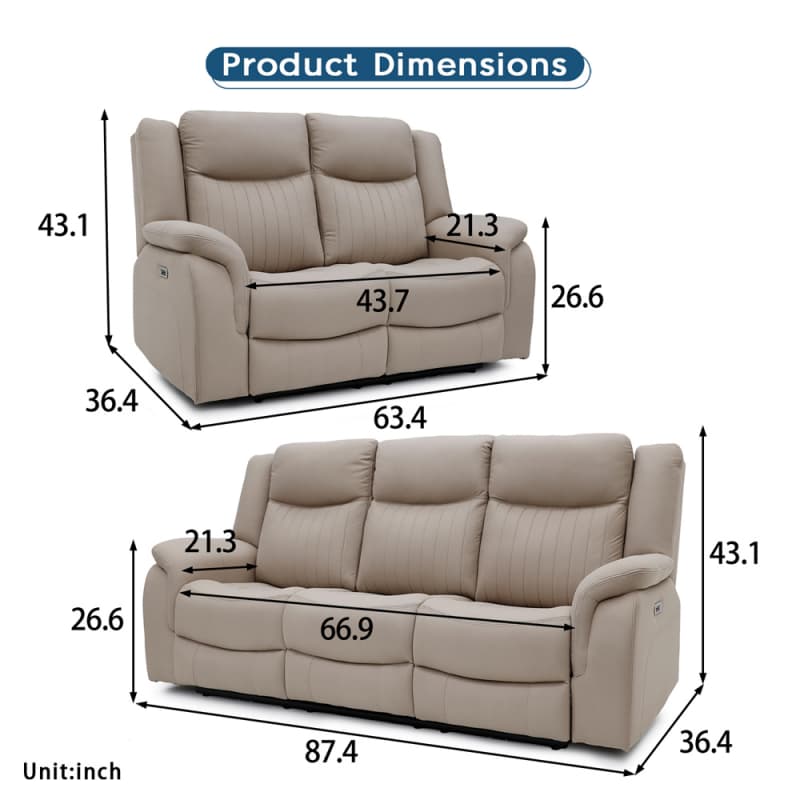 China 8043PM Geeksofa Microfiber Power Motion Recliner Sofa Set with Drop Down Table Manufacturer, Factories