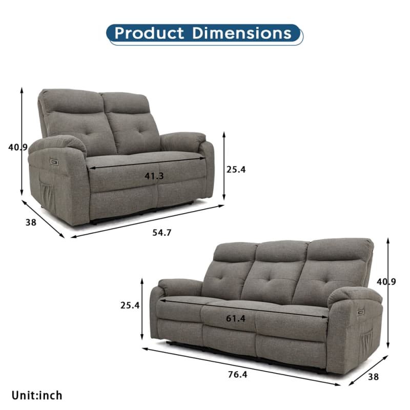 Wholesale 9217PF Geeksofa Fabric Power Motion Recliner Sofa Set with Console Manufacturer, Manufacturers