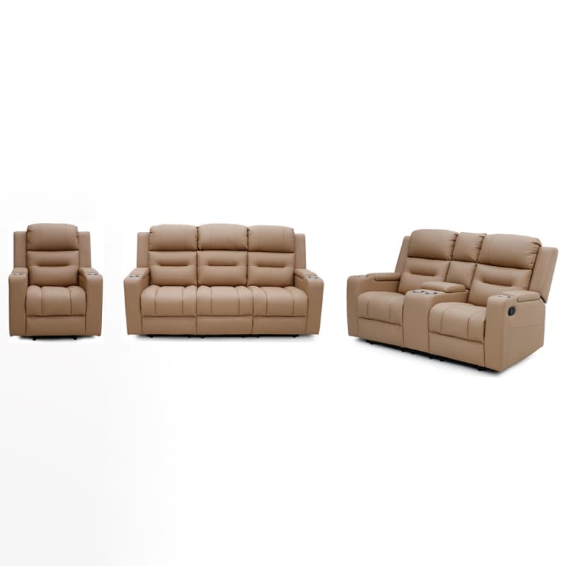 China 9271ML Geeksofa Leather Manual Motion Recliner Sofa Set with Console & Drop Down Table Manufacturer, Pricelist