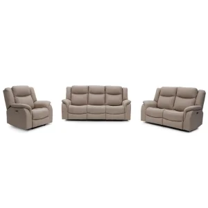 China 8043PM Geeksofa Microfiber Power Motion Recliner Sofa Set with Drop Down Table