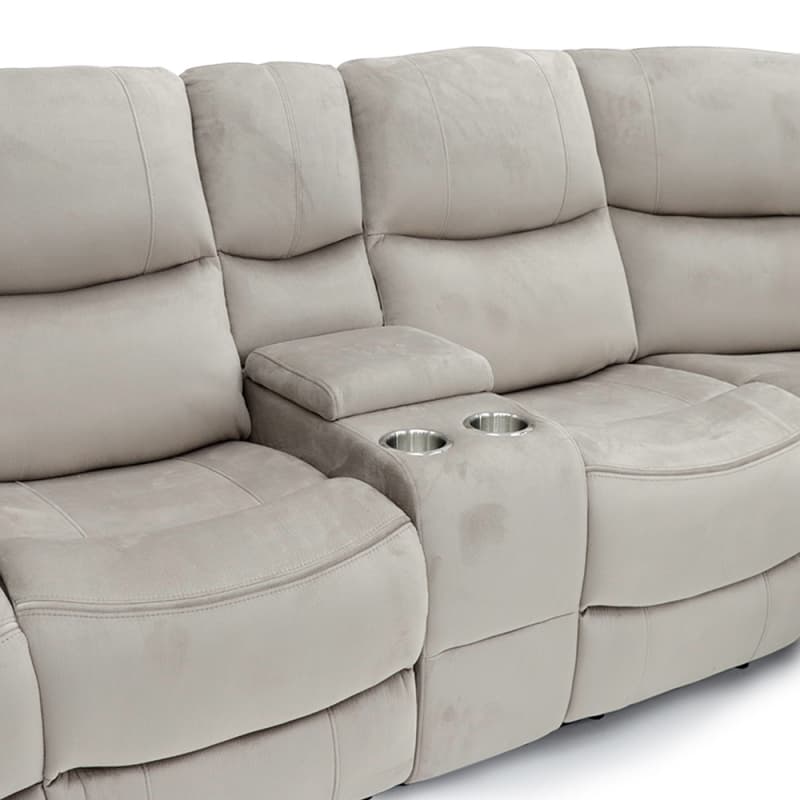 China 9206MM Geeksofa Microfiber Manual Corner Recliner Sofa with Console Manufacturer, Factory