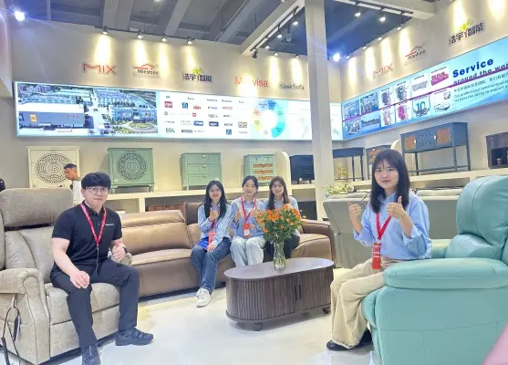 Power recliner sofa at furniture fair