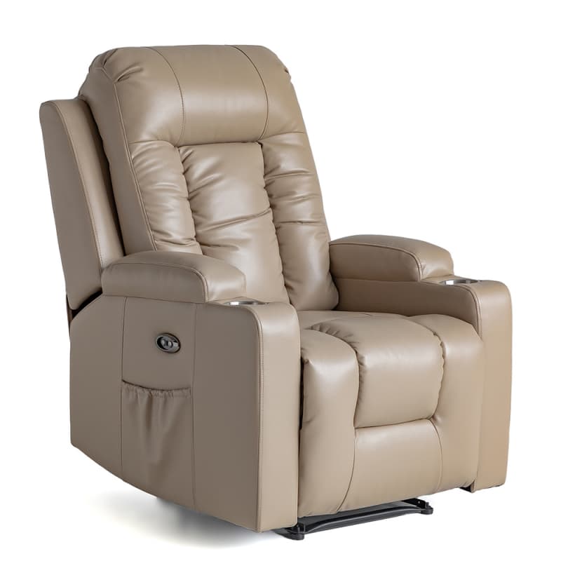 Wholesale 9004PL Geeksofa Leather Power Recliner Chair with Cup Holder Supplier, Pricelist