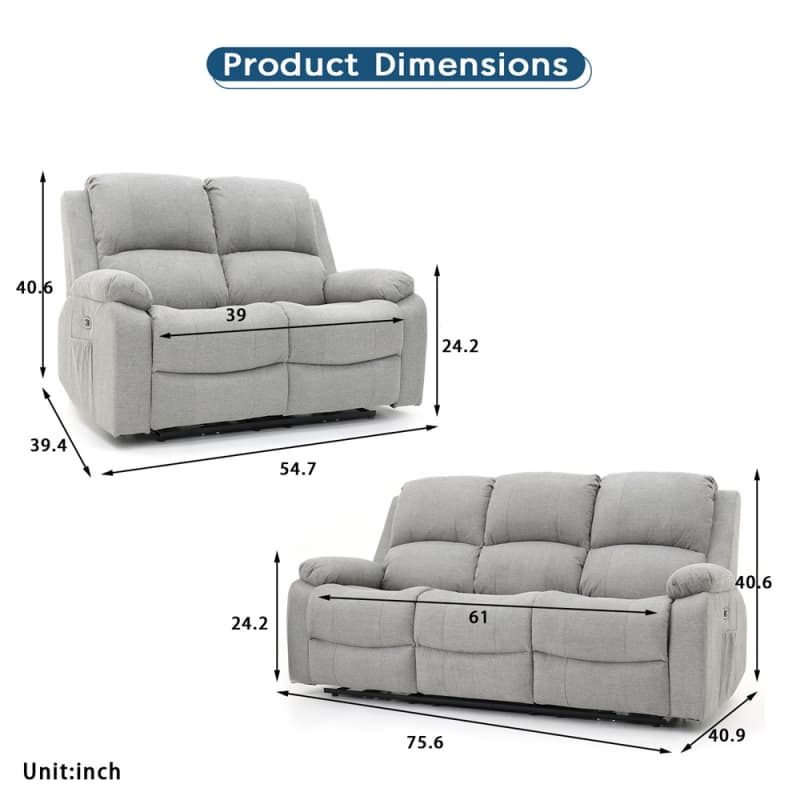 China 9138PF Geeksofa Fabric Power Motion Recliner Sofa Set with Drop Down Table Suppliers, Quotes