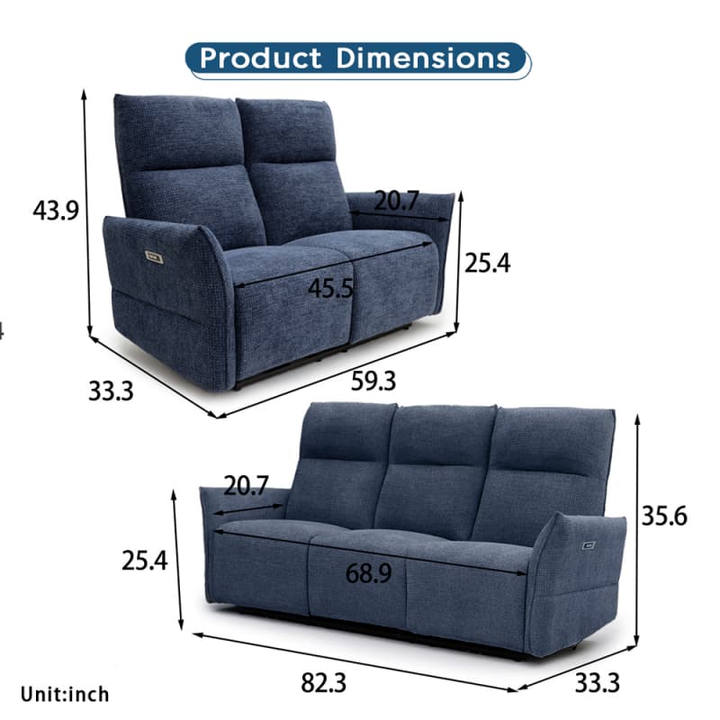 Wholesale 8018PF Geeksofa Fabric Power Motion Recliner Sofa Set with Adjustable Headrest Factories, Quotes