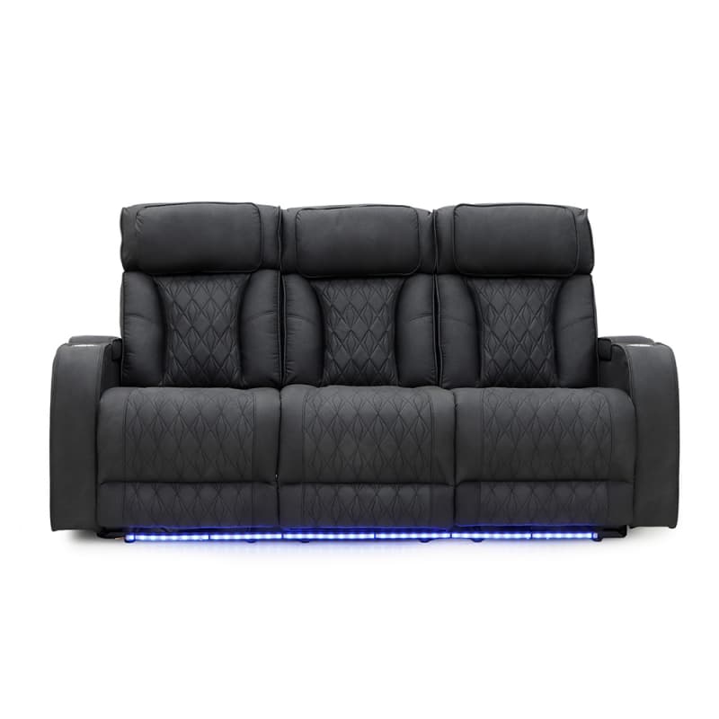 Wholesale 8004PL Geeksofa Leather Power Motion Recliner Sofa Set with LED Ambient Light & Armrest Storage Manufacturers, Factory