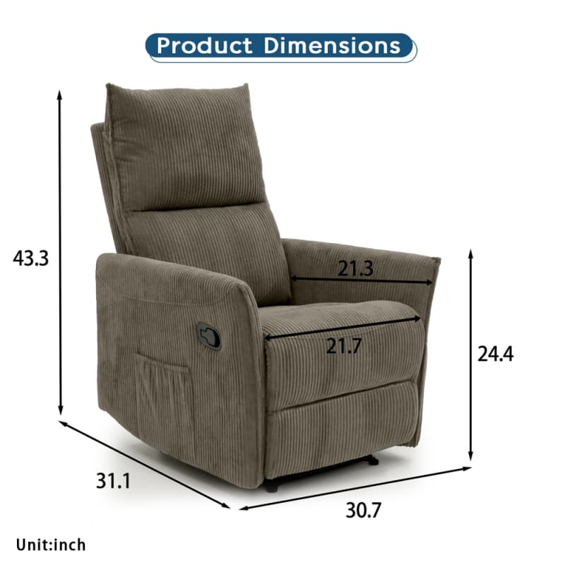 Wholesale 9188MV Geeksofa Velvet Manual Recliner Chair Manufacturers, Pricelist