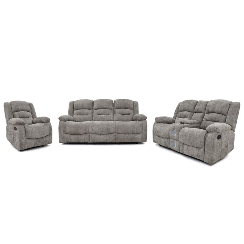 China 8198MF Geeksofa Fabric Manual Motion Recliner Sofa Set with Console & Bluetooth Speaker Manufacturer, Suppliers